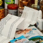 long grocery receipt on food items